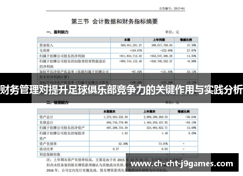 财务管理对提升足球俱乐部竞争力的关键作用与实践分析